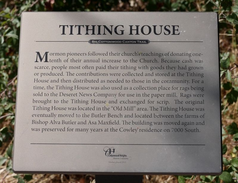 Tithing House Marker image. Click for full size.