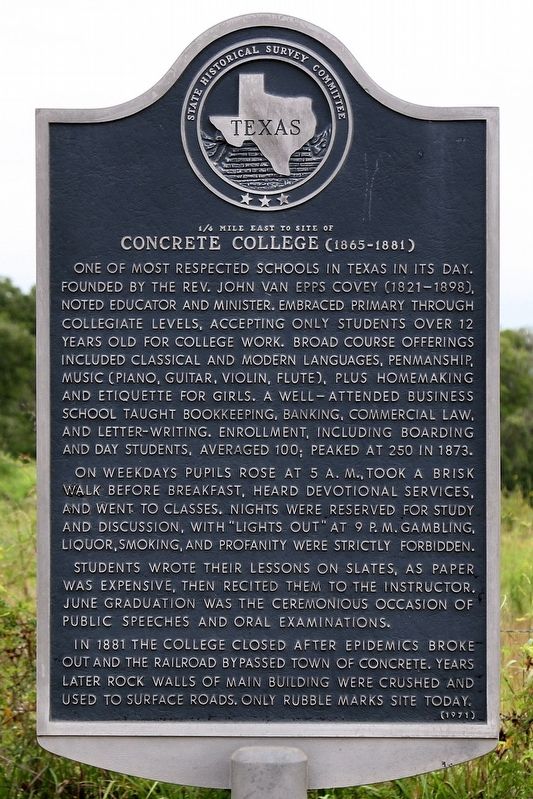 Concrete College (1865 - 1881) Marker image. Click for full size.