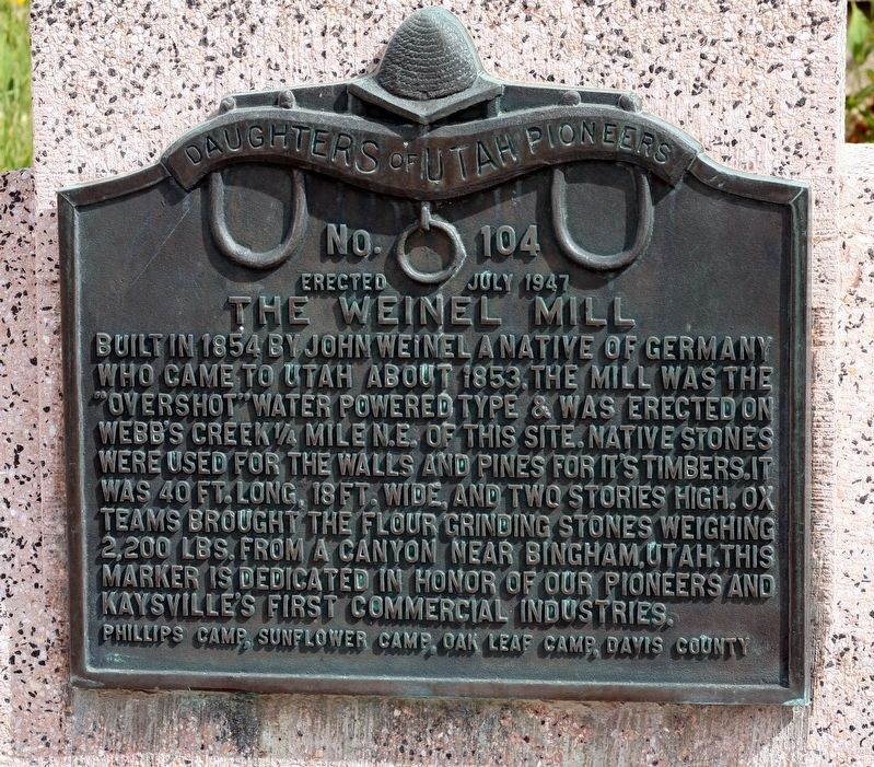 The Weinel Mill Marker image. Click for full size.