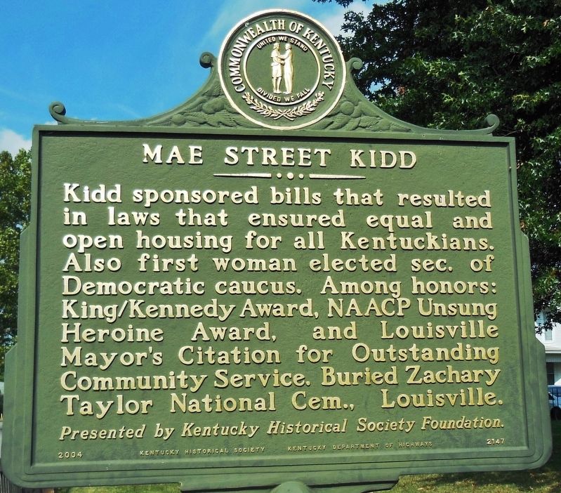 Mae Street Kidd Marker (<i>side 2</i>) image. Click for full size.