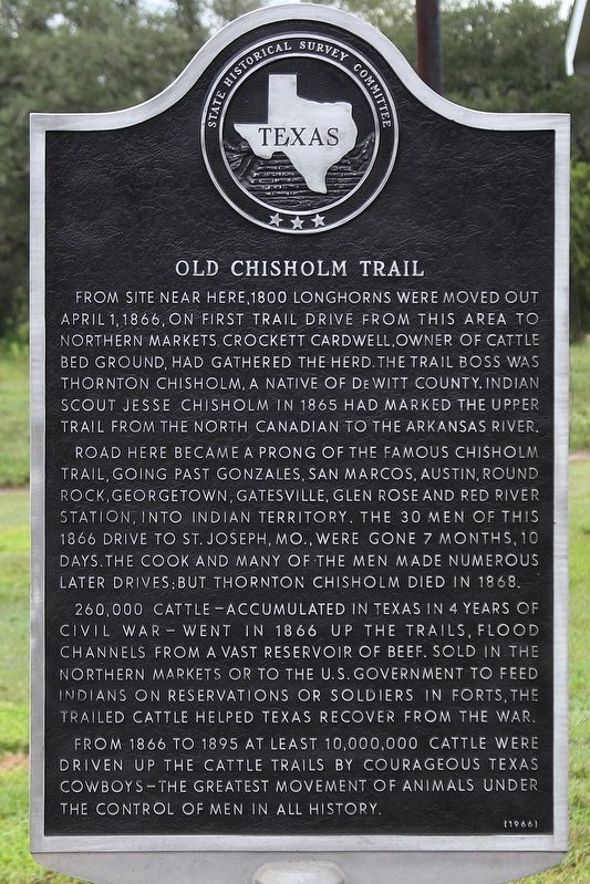 Old Chisholm Trail Marker image. Click for full size.