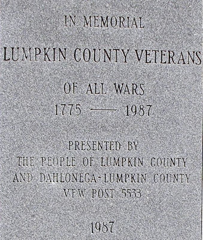Lumpkin County Veterans Memorial Marker image. Click for full size.
