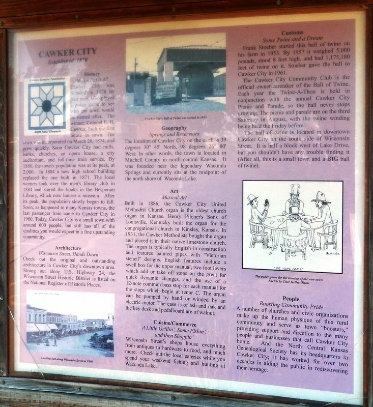 Cawker City Marker image. Click for full size.
