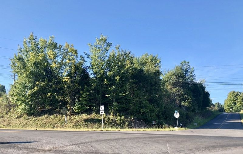 Mineral Mound Marker is to left Highway 93 sign.. Click for full size. Mineral Mound Marker is to left Highway 93 sign. image. Click for full size.