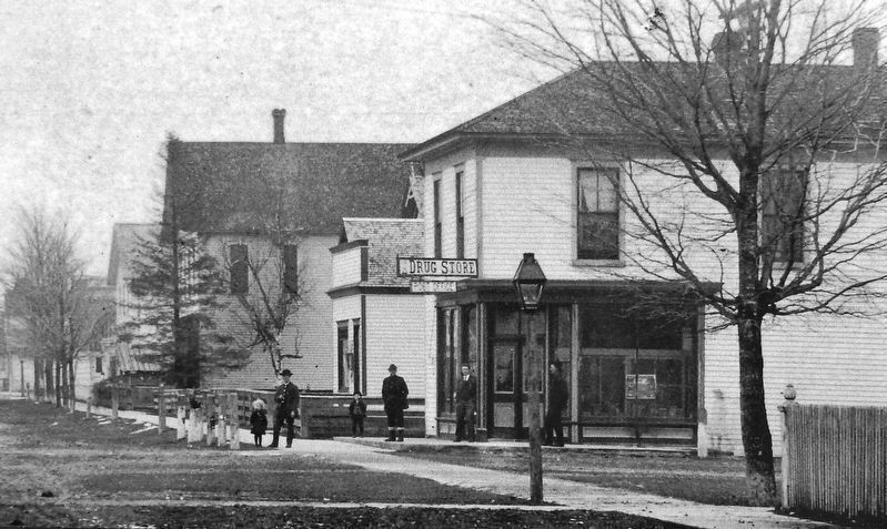 Marker detail: 1911 photo of Frederick Denny Larke Drug Store & Post Office. Click for full size. Marker detail: 1911 photo of Frederick Denny Larke Drug Store & Post Office image. Click for full size.