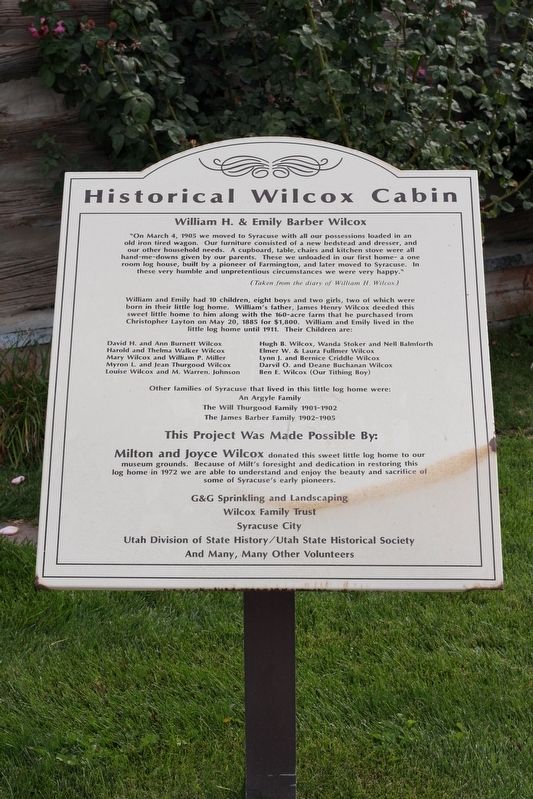 Historical Wilcox Cabin Marker image. Click for full size.