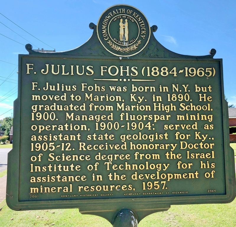 F. Julius Fohs (1884-1965) Marker image. Click for full size.