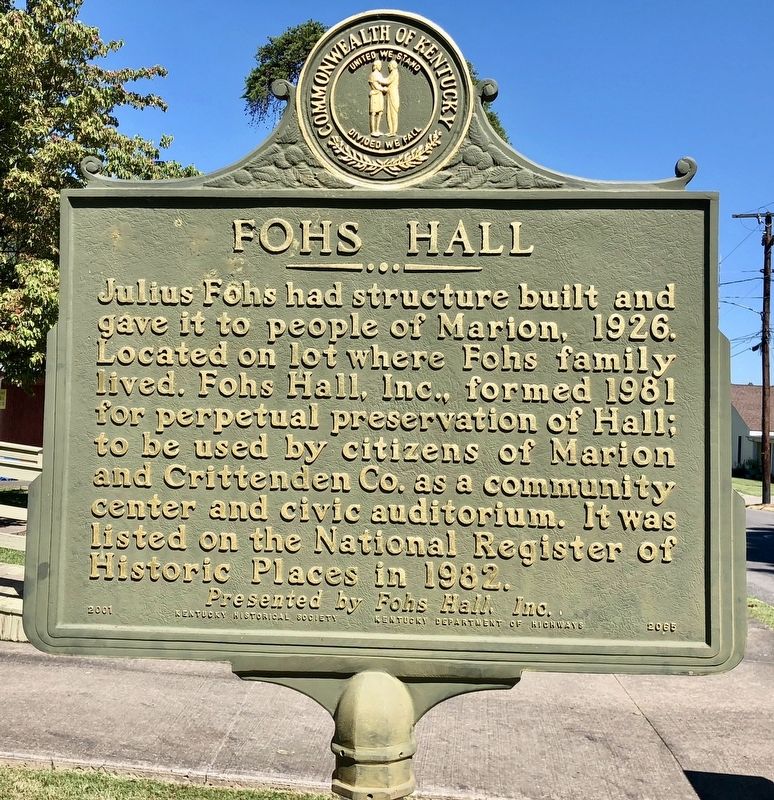 Fohs Hall Marker image. Click for full size.