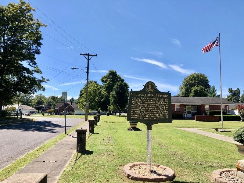 View of marker looking south on Walker Street. image. Click for full size.