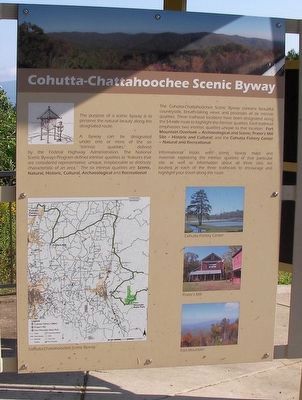 Cohutta-Chattahoochee Scenic Byway Marker. Click for full size. Cohutta-Chattahoochee Scenic Byway Marker image. Click for full size.