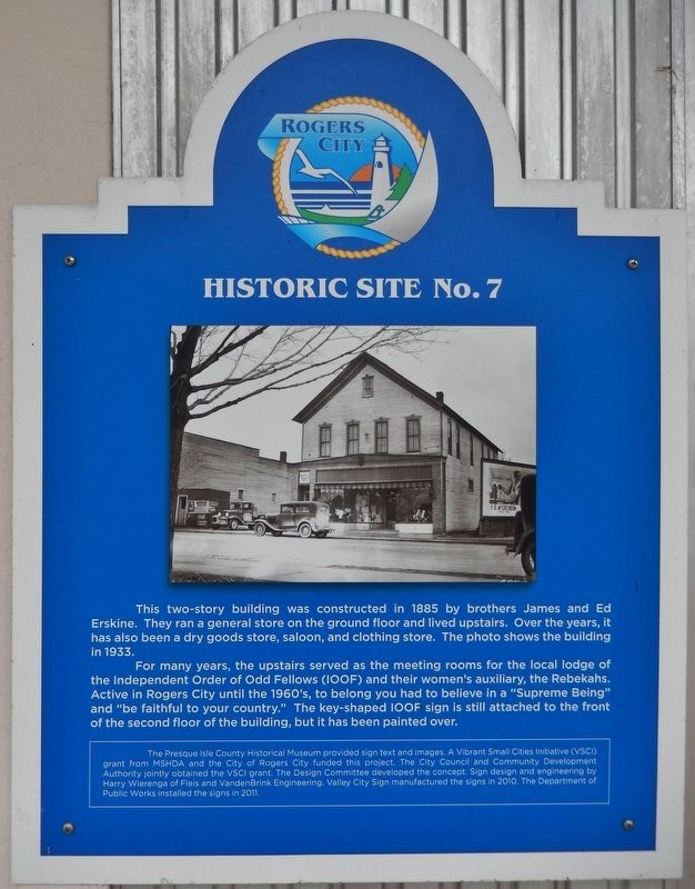 Erskine Building / Order of Odd Fellows (IOOF) Lodge Marker image. Click for full size.