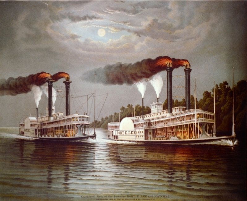 Celebrated race of the steamers Robert E. Lee and Natchez, 1870. Click for full size. Celebrated race of the steamers Robert E. Lee and Natchez, 1870 image. Click for full size.