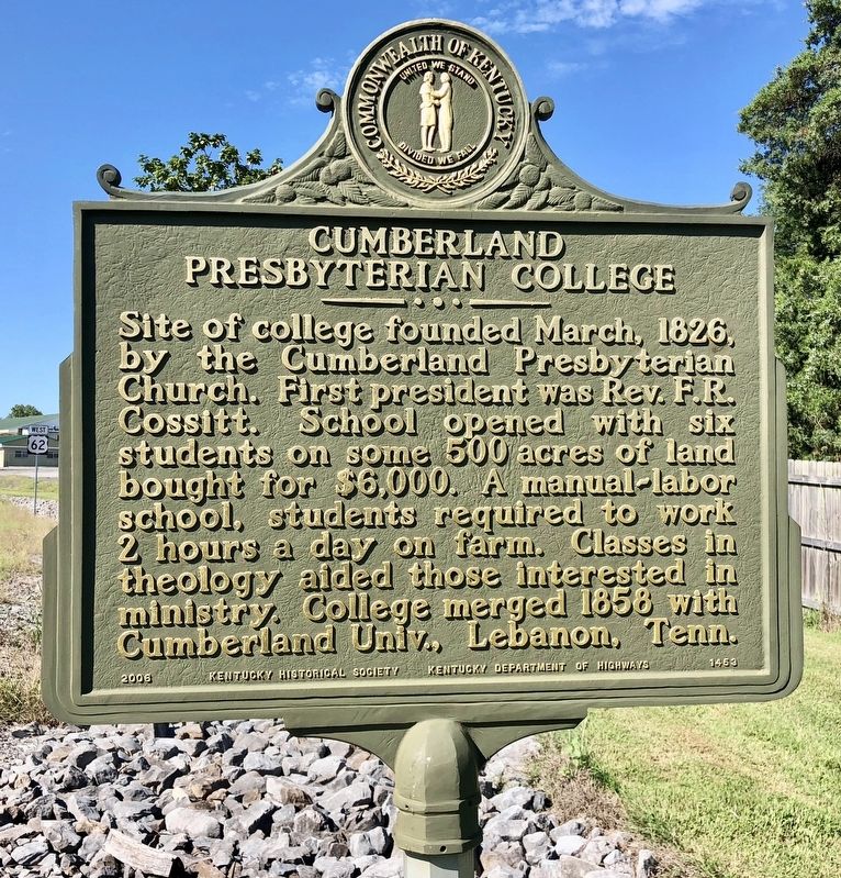 Cumberland Presbyterian College Marker image. Click for full size.