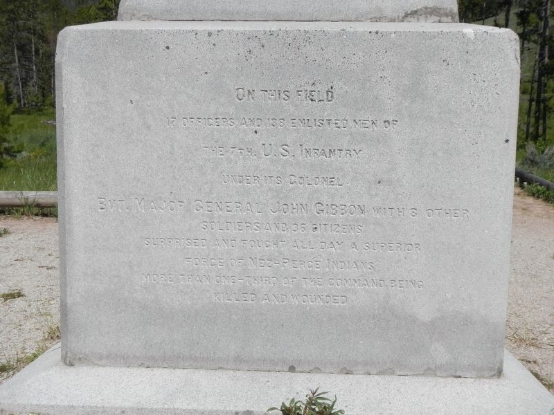 Big Hole National Battlefield Monument, side 1 image. Click for full size.