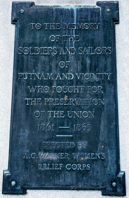 Putnam Civil War Statue Marker. Click for full size. Putnam Civil War Statue Marker image. Click for full size.