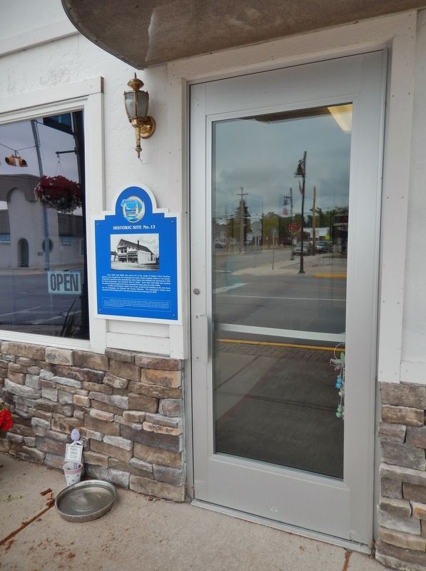 Site of Gumm Furniture Store Marker (<i>tall view; marker just left of door</i>) image. Click for full size.