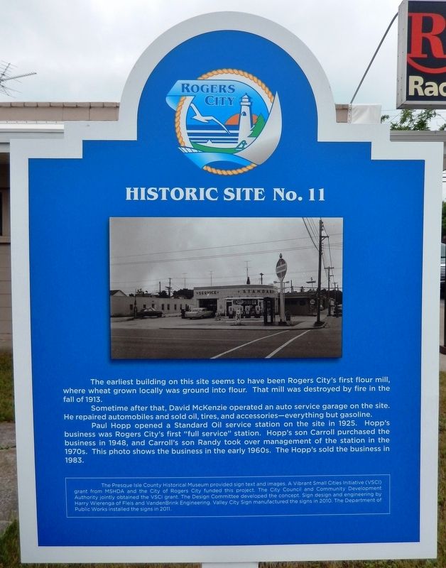 Site of Rogers City's First Flour Mill Marker image. Click for full size.