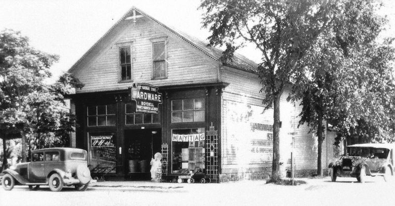 Marker detail: Historic photo of hardware store at this site image. Click for full size.