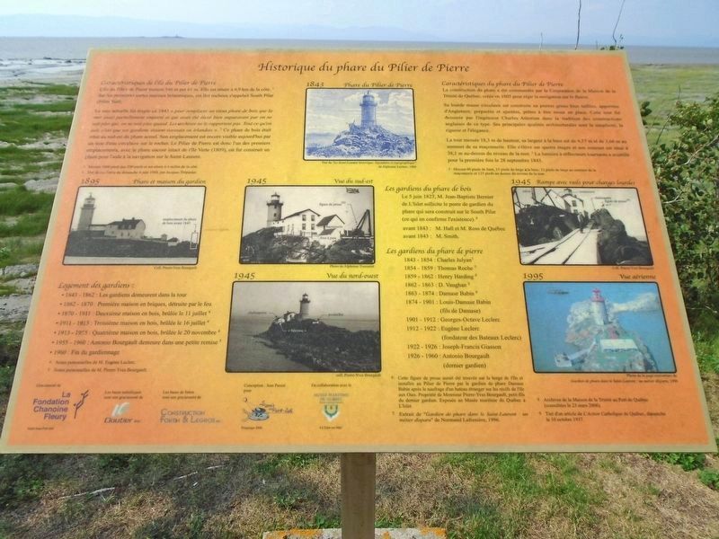 Historique du phare du Pilier de Pierre Marker image. Click for full size.