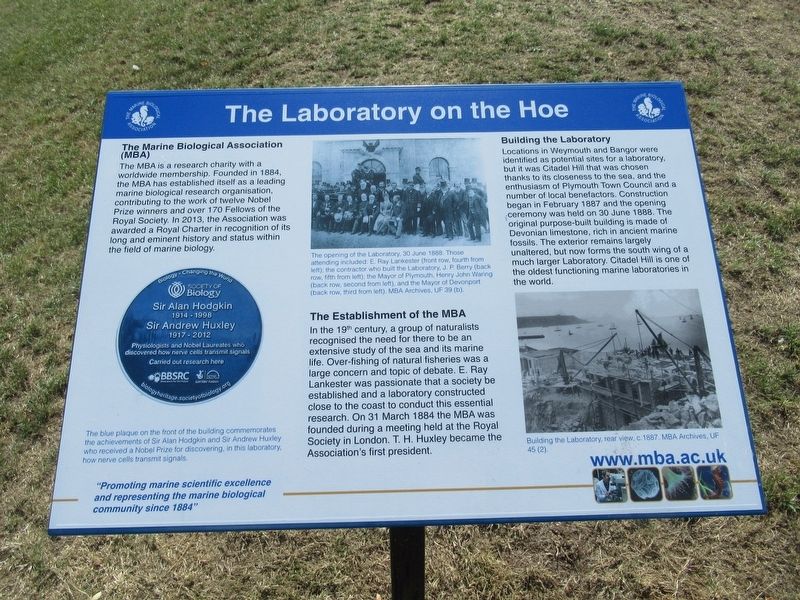 The Laboratory on the Hoe Marker image. Click for full size.