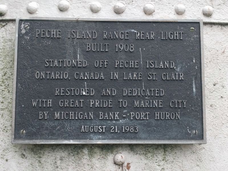 Pêche Island Rear Range Light Plaque image. Click for full size.