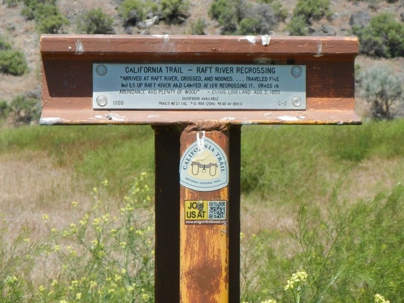 California Trail - Raft River Recrossing Marker image. Click for full size.