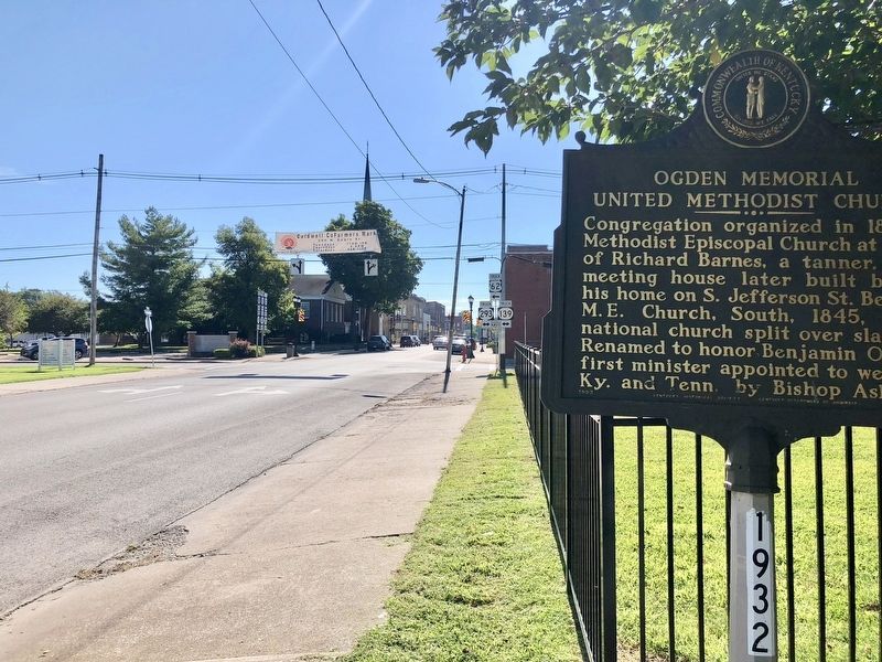 The view east on the one-way Main Street. image. Click for full size.