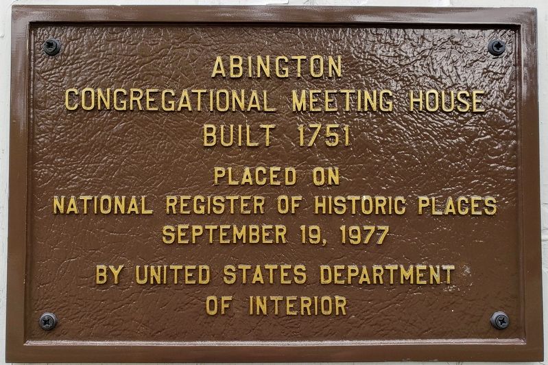 Abington Congregational Meeting House Marker image. Click for full size.