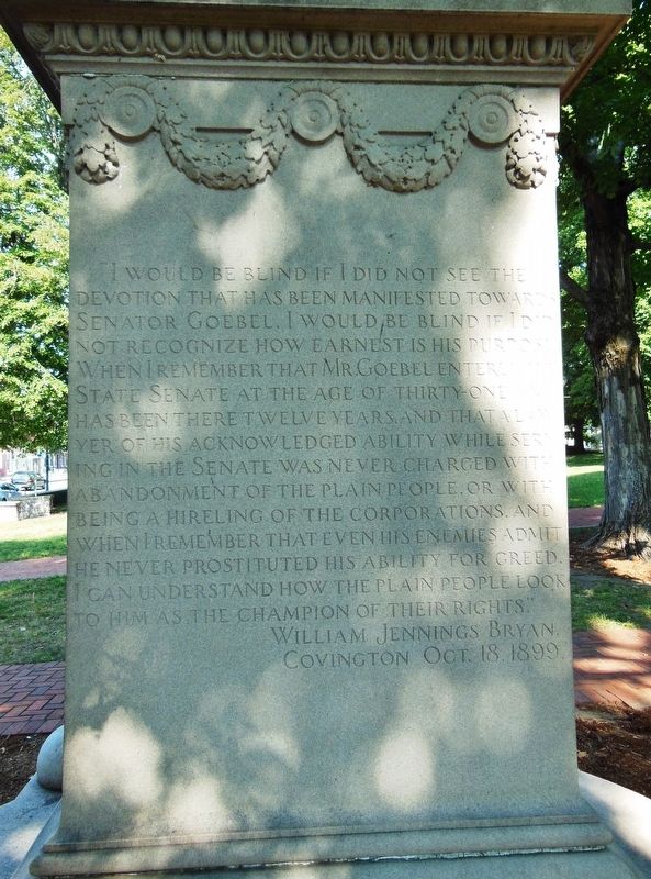 Governor William Goebel Marker (<i>panel 2</i>) image. Click for full size.