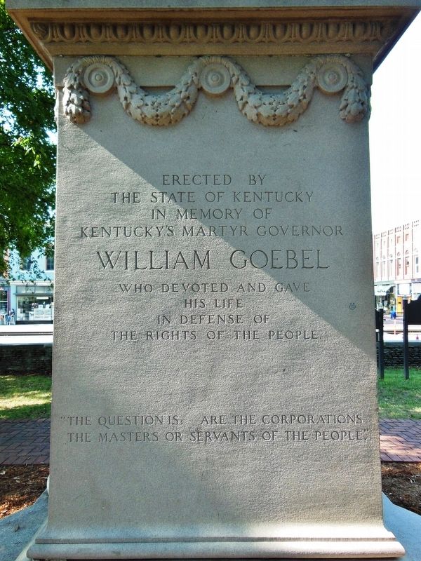 Governor William Goebel Marker (<i>panel 3</i>) image. Click for full size.