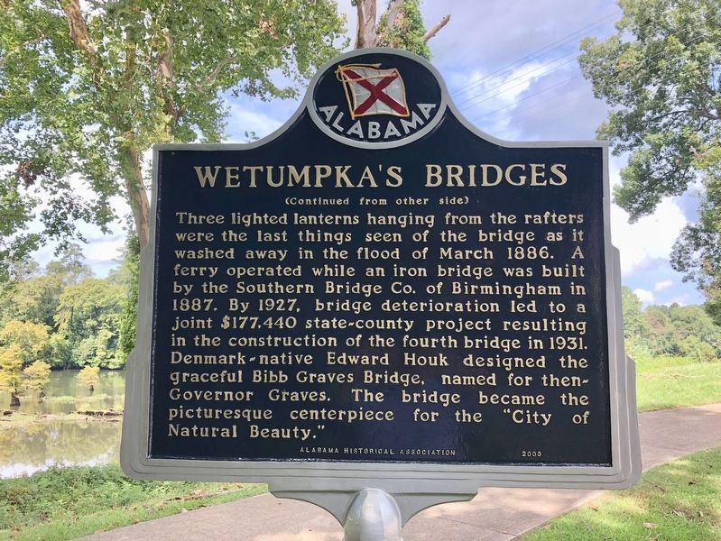 Wetumpka's Bridges Marker (reverse) image. Click for full size.
