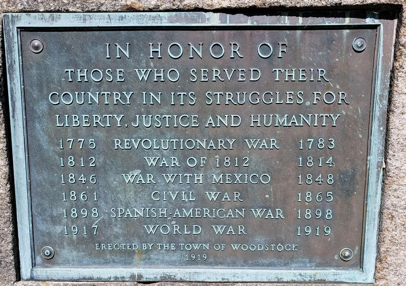 Town of Woodstock War Memorial image. Click for full size.