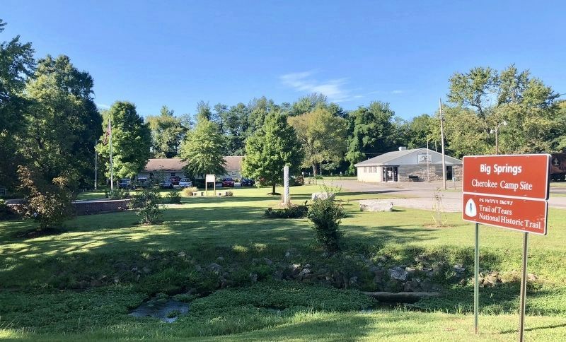 Site of Trail of Tears Cherokee Camp Site across street from marker. image. Click for full size.