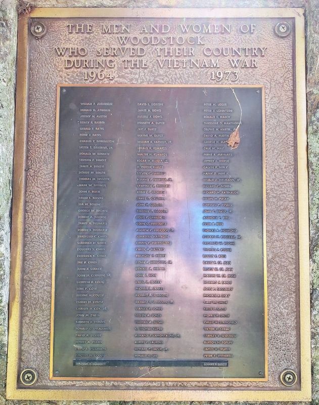 Town of Woodstock War Memorial 2 Marker. Click for full size. Town of Woodstock War Memorial 2 Marker image. Click for full size.