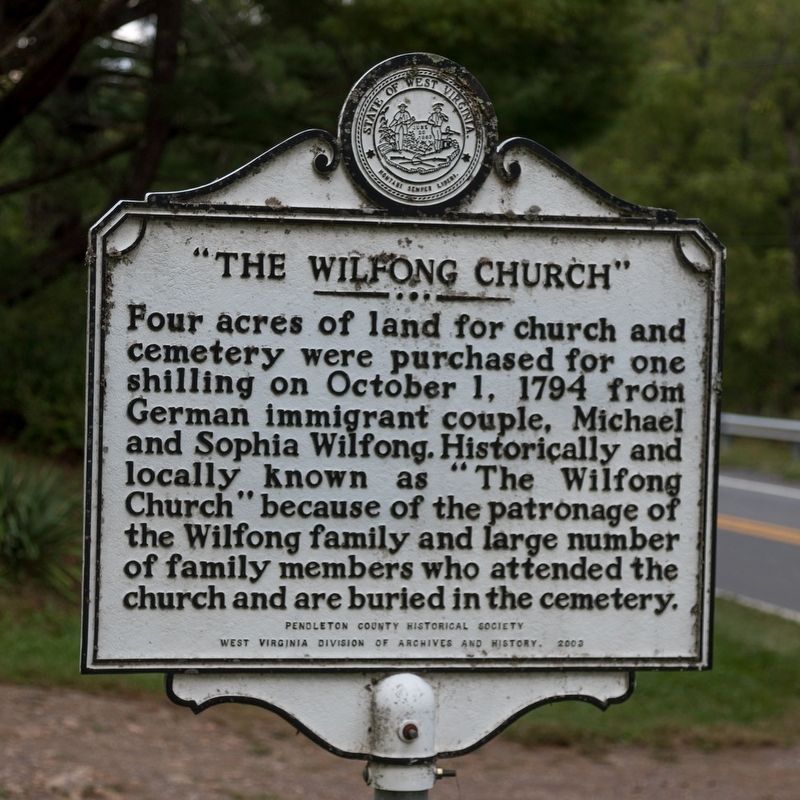 The Wilfong Church side of marker image. Click for full size.