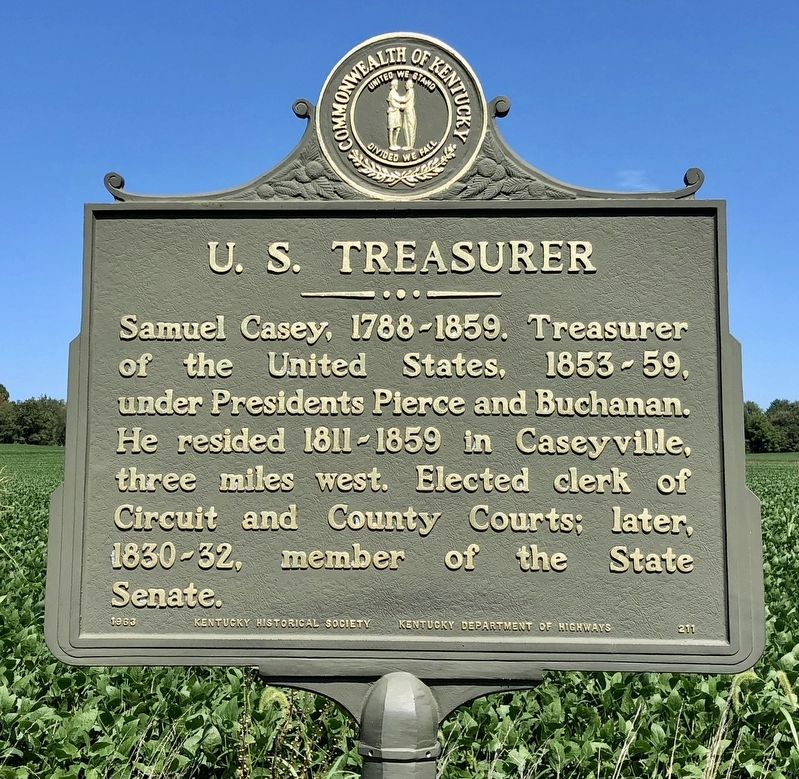 U. S. Treasurer Marker image. Click for full size.