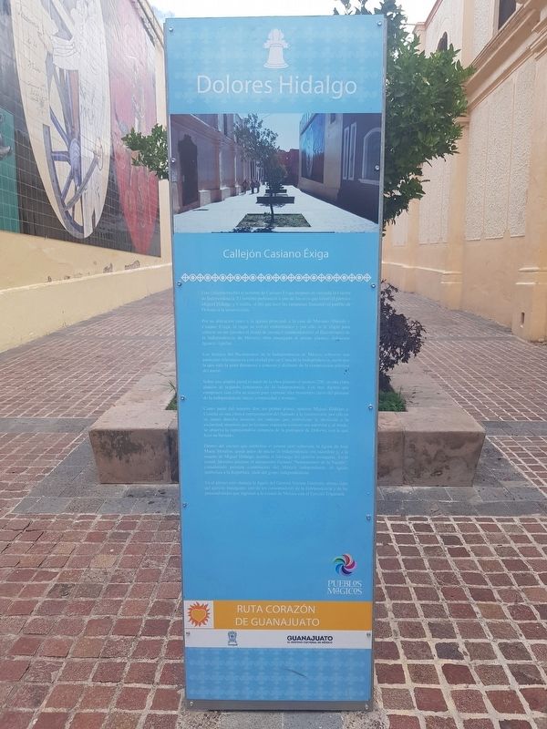 Casiano Éxiga Alley Marker. Click for full size. Casiano Éxiga Alley Marker image. Click for full size.