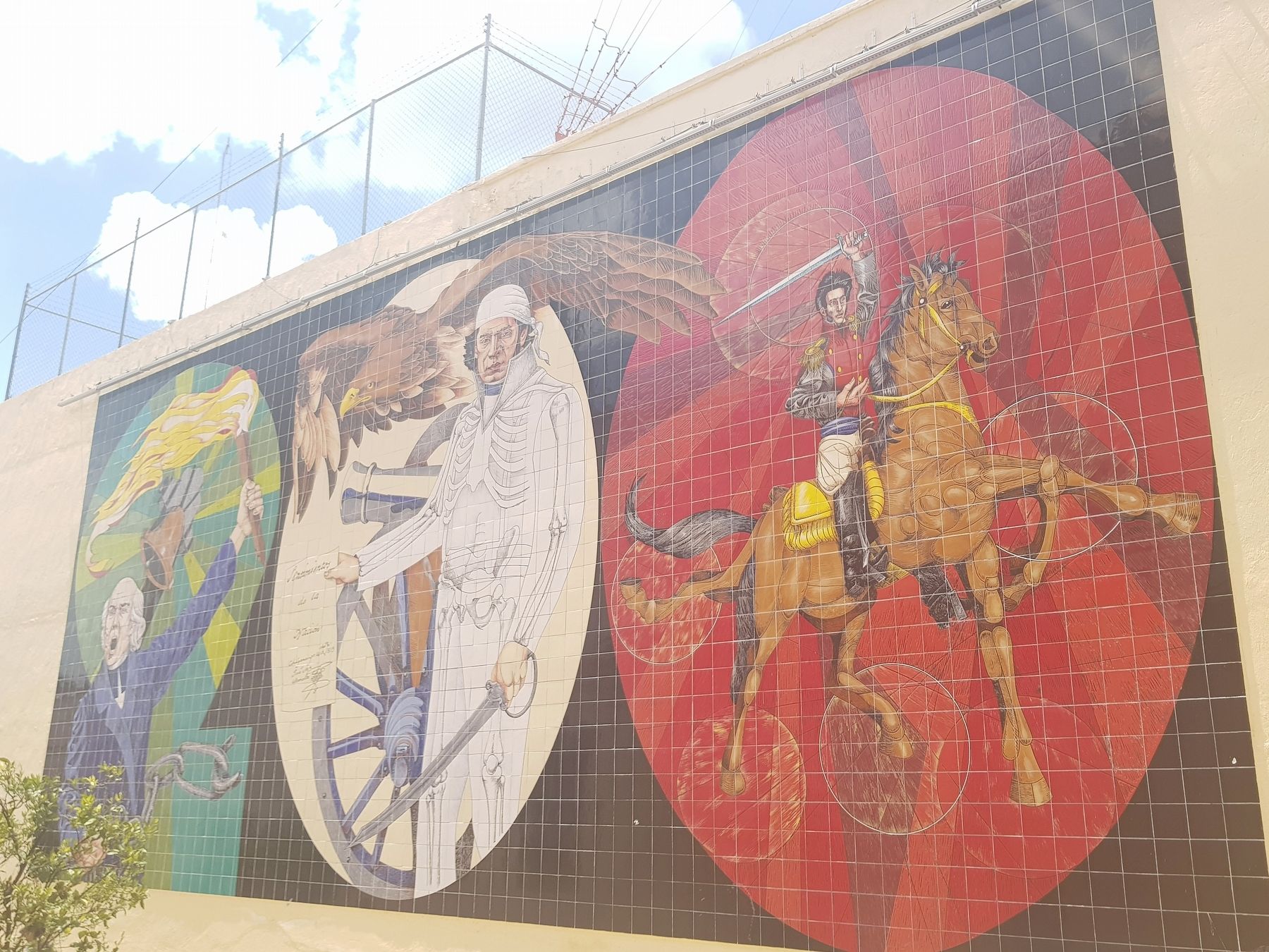 The Bicentennial of Mexican Independence mural described in the marker text. Click for full size. The Bicentennial of Mexican Independence mural described in the marker text image. Click for full size.