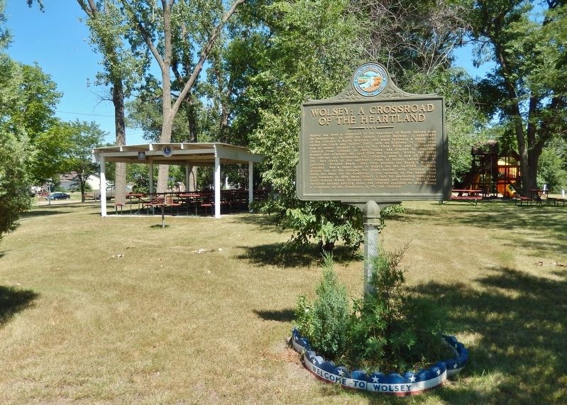 Wolsey: A Crossroad of the Heartland (<i>marker side 1; wide view</i>) image. Click for full size.