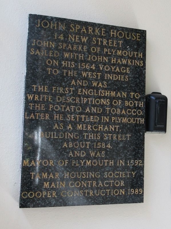 John Sparke House Marker. Click for full size. John Sparke House Marker image. Click for full size.
