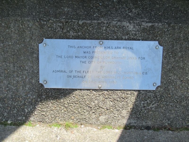 Anchor from H.M.S. Ark Royal Marker image. Click for full size.