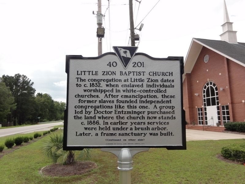 Little Zion Baptist Church Marker image. Click for full size.