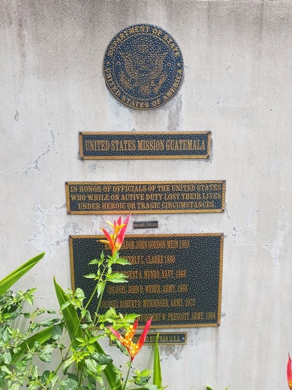 Memorial to United States Officials in Guatemala Marker image. Click for full size.