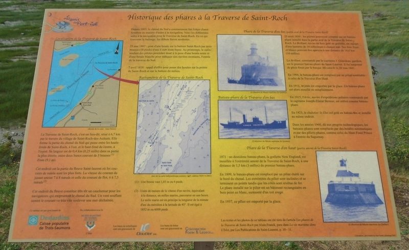 Historique des phares � la Traverse de Saint-Roch Marker image. Click for full size.