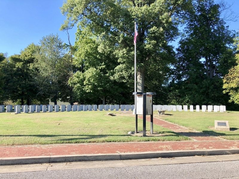 Camp Calhoun Marker at Camp Calhoun Cemetery. image. Click for full size.