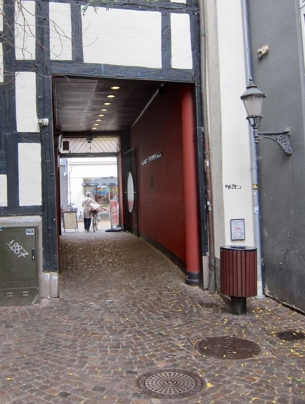 Hans Christian Andersen at Vestergade 57-59 Marker - wide view image. Click for full size.