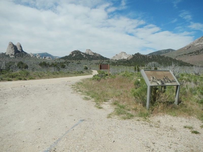 Twin Sisters, at left, and Marker image. Click for full size.