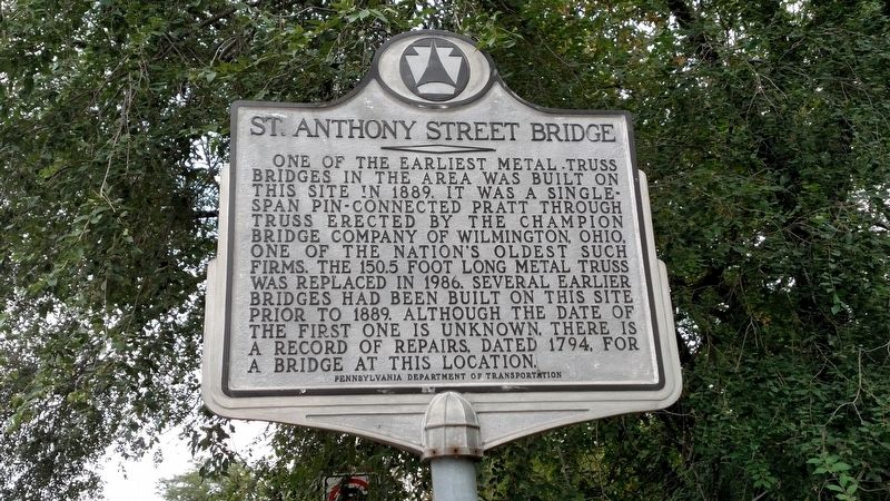 St. Anthony Street Bridge Marker. Click for full size. St. Anthony Street Bridge Marker image. Click for full size.