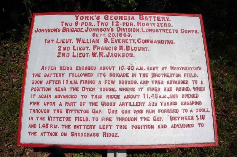 York's Georgia Battery Marker. Click for full size. York's Georgia Battery Marker image. Click for full size.