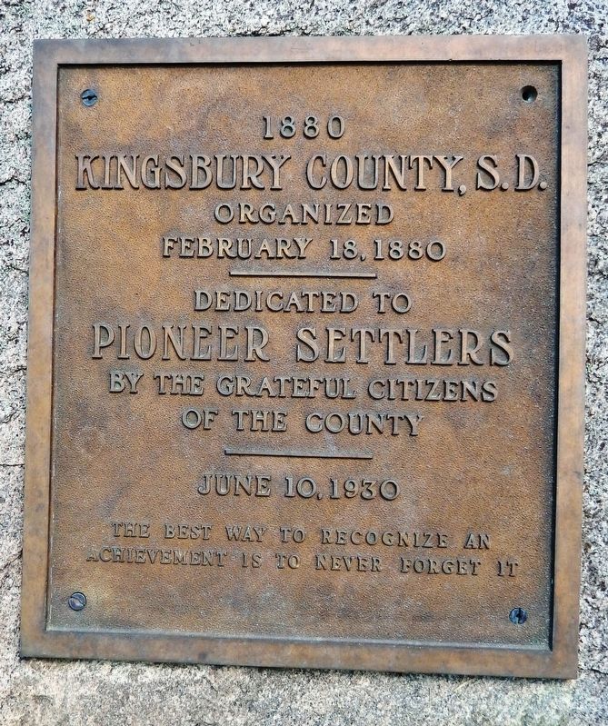 Kingsbury County Marker. Click for full size. Kingsbury County Marker image. Click for full size.